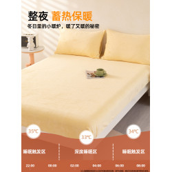 加厚牛奶絨床包單件冬季珊瑚絨床罩套床墊保護罩加絨單人全包床單