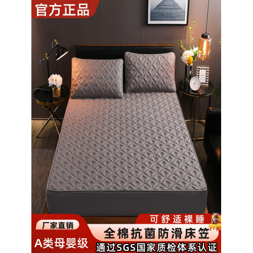 出口歐美100%純棉夾棉床包單件全棉抗菌防蟎蟲蓆夢思保護罩床墊套