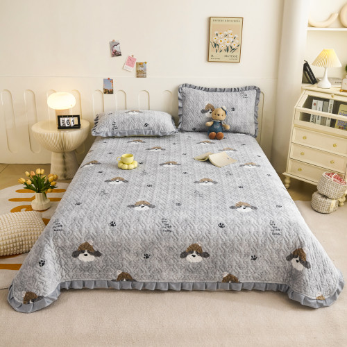 2026新款牛奶絨床蓋床墊床單冬季加絨毯防滑加厚毯毛毯三件套夾棉