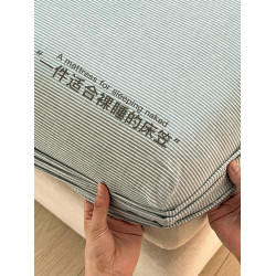 A類純棉水洗棉床包100全棉床單單件床罩防滑床墊套宿捨床罩三件套