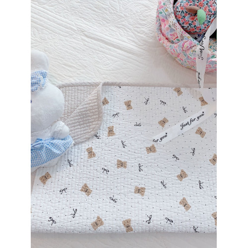 特價~韓國卡通嬰兒小墊隔尿墊床墊夾棉絎縫可愛寶寶床單雙面兩用