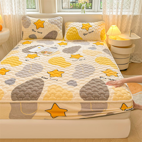 秋冬季保暖牛奶絨床包單件加厚加密蓆夢思絨床墊保護套子2025爆款