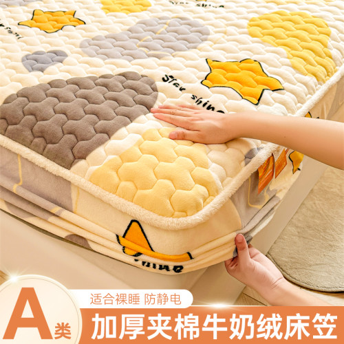 秋冬季保暖牛奶絨床包單件加厚加密蓆夢思絨床墊保護套子2025爆款