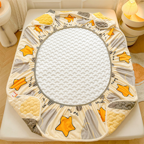 秋冬季保暖牛奶絨床包單件加厚加密蓆夢思絨床墊保護套子2025爆款