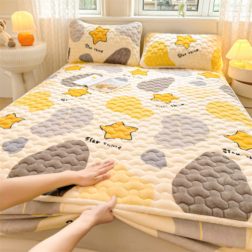秋冬季保暖牛奶絨床包單件加厚加密蓆夢思絨床墊保護套子2025爆款