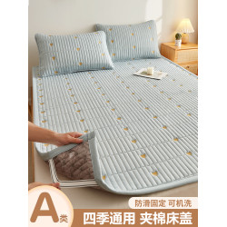 a類母嬰級床蓋單件夾棉床墊褥子鋪底四季通用加厚防滑床單不移位