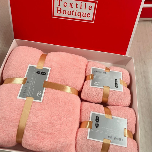 加厚珊瑚絨毛巾浴巾三件套禮盒伴手禮廻禮禮品可刺綉