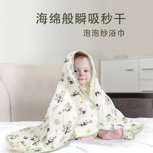 嬰兒純棉浴巾六層紗布寶寶擦澡巾新生水洗棉紗蓋毯包被精梳紗布