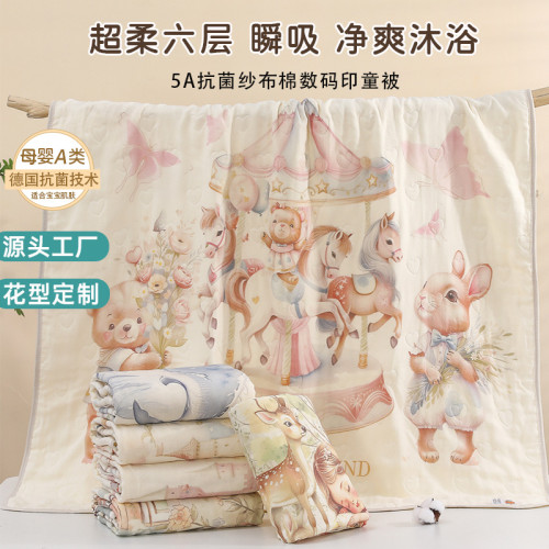 嬰兒浴巾a類六層純棉紗布新生兒洗澡柔軟吸水 愛卡通兒童抱被 嬰兒浴巾a類六層純棉紗布新生兒洗澡柔軟吸水 愛卡通兒童抱被