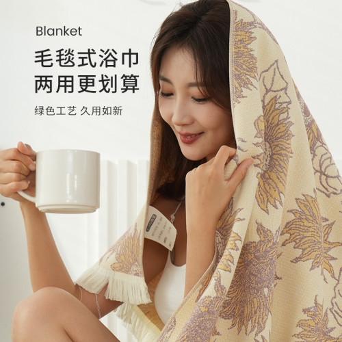 紗布純棉浴巾2024新款全棉成人女家用洗澡吸水不掉毛兒童寶寶裹巾