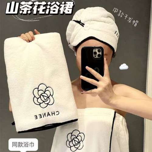 四件套風山茶花浴巾女家用洗澡浴巾三件套可穿可裹大毛巾乾髮帽 四件套風山茶花浴巾女家用洗澡浴巾三件套可穿可裹大毛巾乾髮帽