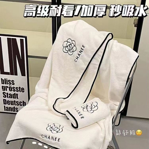 網紅同款ins風山茶花浴巾女家用洗澡浴裙四件套可穿可裹吸水速乾
