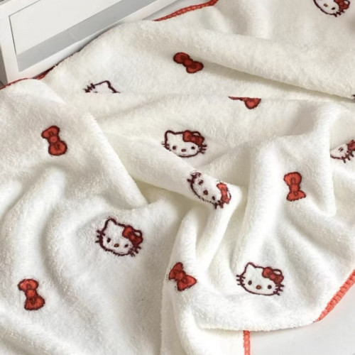 新款hellokitty毛巾凱蒂貓珊瑚絨浴巾舒服洗澡巾柔軟可愛吸水 新款hellokitty毛巾凱蒂貓珊瑚絨浴巾舒服洗澡巾柔軟可愛吸水