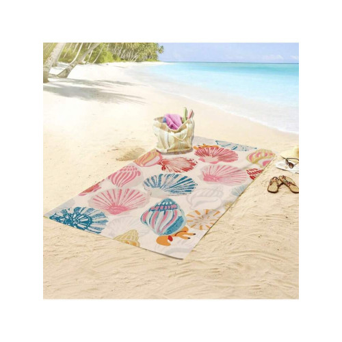 1pc Seashell Patterned Printed Beach Towel, Microfiber Beach 1pc Seashell Patterned Printed Beach Towel, Microfiber Beach