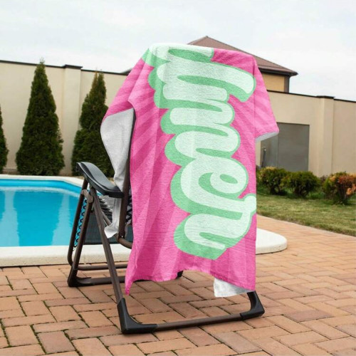 Vintage Style Personalized Beach Towels, Named Bath Towels,