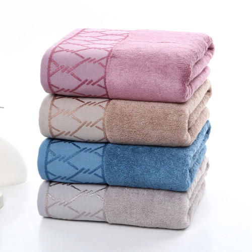 新品竹纖維深色網花浴巾柔軟吸水居家日用禮品沙灘巾