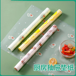 印花抽屜防水防油墊紙 可裁剪廚房台面防油墊子櫥櫃衣櫃紙防潮墊