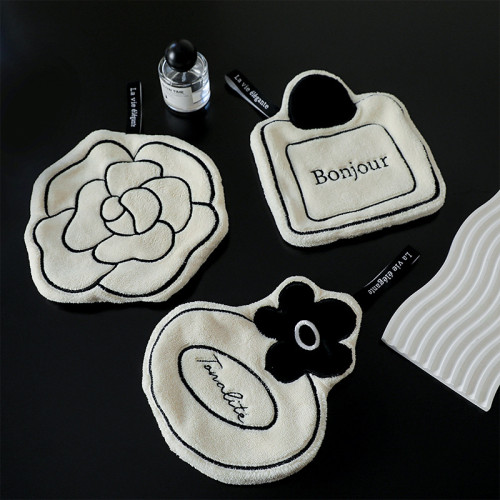 中號白色擦手巾 現代簡約聚酯纖維吸水易清洗可掛式廚房擦手巾