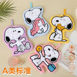 史努比擦手巾可掛不臭卡通擦手小毛巾衛生間珊瑚絨加厚吸水抹手布