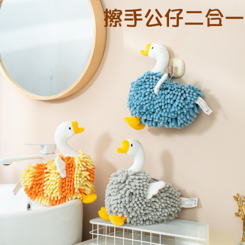 卡通動物雪尼爾擦手公仔二合一  康樂屋兒童加厚可愛掛式擦手巾