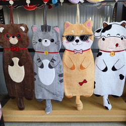新款動物擦手巾掛式可愛加厚加大家用廚房浴室吸水毛巾不掉毛