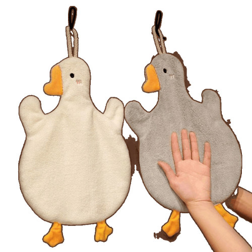 擦手毛巾加厚加大擦手巾掛式廚房可愛大白鵞擦手家用紙巾盒客廳