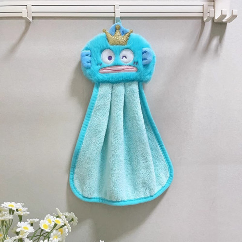 可愛卡通珊瑚絨兒童擦手巾掛式家用廚房抹布衛生間吸水毛巾手帕女