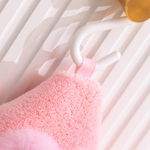 卡通珊瑚絨擦手巾掛式家用吸水小毛巾洗臉巾加厚面巾手帕廚房抹布