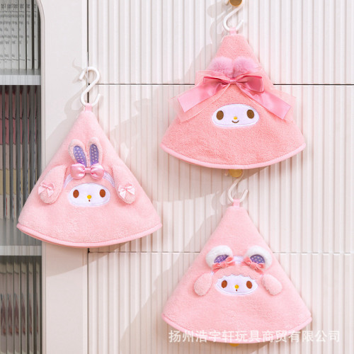 卡通乾髮帽擦手巾手帕可掛式加厚家用廚房抹布衛生間吸水毛巾