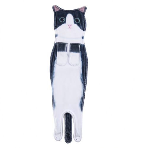 貓咪擦手巾創意逼真貓咪可懸掛擦手巾可愛卡通仿真貓貓毛巾吸水