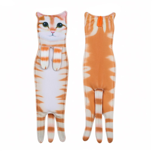 貓咪擦手巾創意逼真貓咪可懸掛擦手巾可愛卡通仿真貓貓毛巾吸水