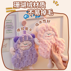 擦手巾掛式可愛怪獸衛生間廚房卡通可愛吸水速乾加厚少兒抹手布