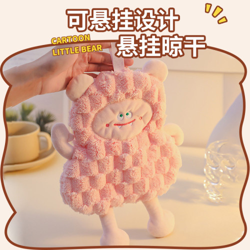 擦手巾掛式可愛怪獸衛生間廚房卡通可愛吸水速乾加厚少兒抹手布