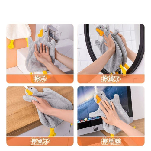 擦手毛巾加厚百貨爆款可愛卡通擦手巾白鵞擦手毛巾掛式可愛