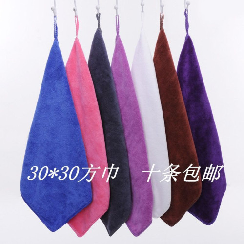 小毛巾方巾幼兒園掛鉤擦手巾家務清潔抹布吸水不掉毛美容