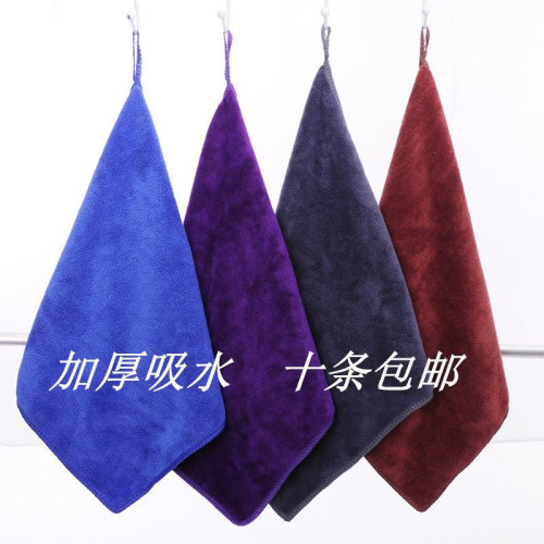 小毛巾方巾幼兒園掛鉤擦手巾家務清潔抹布吸水不掉毛美容