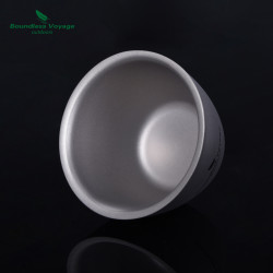 必唯純鈦小茶杯40ml迷你杯子茶具戶外野營雙層水杯鈦杯露營喝茶杯