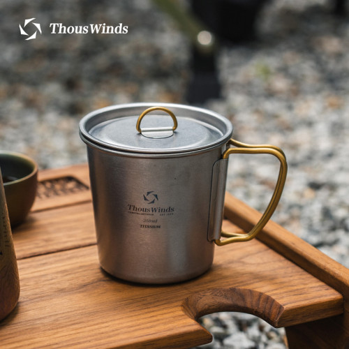 Thous Winds千風戶外單層折疊鈦杯露營可攜式鈦水杯喝茶煮咖啡加熱
