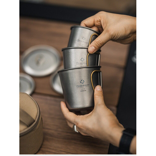 Thous Winds千風戶外單層折曡鈦杯野餐折曡鈦茶杯咖啡杯辦公水杯