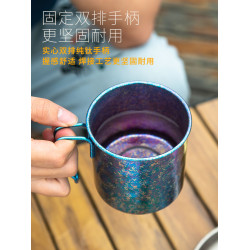 鈦途TiTo純鈦水杯固定手柄水杯300ml野營鈦杯單層攜式戶外喝水杯