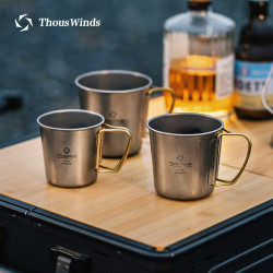 Thous Winds千風戶外單層折疊鈦杯野餐茶杯咖啡杯可加熱可攜式水杯