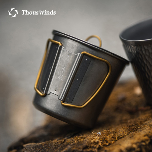 Thous Winds千風戶外單層折疊鈦杯野餐茶杯咖啡杯可加熱可攜式水杯