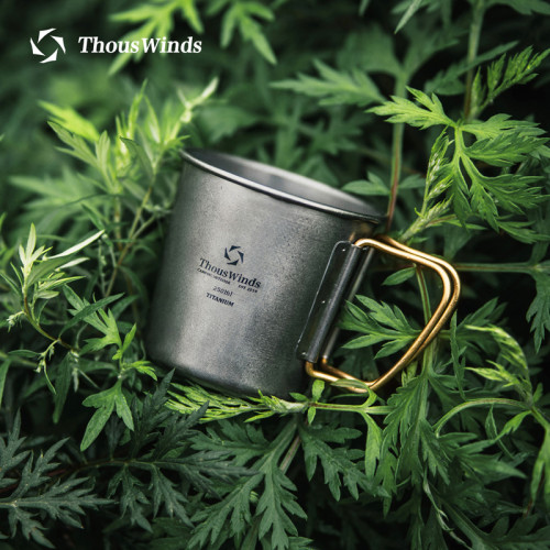 Thous Winds千風戶外單層折疊鈦杯野餐茶杯咖啡杯可加熱可攜式水杯