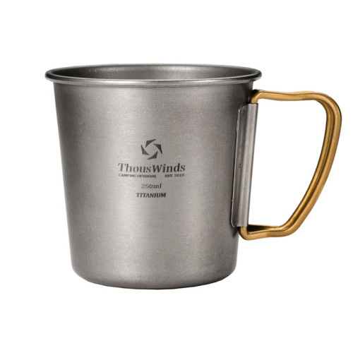 Thous Winds千風戶外單層折疊鈦杯野餐茶杯咖啡杯可加熱可攜式水杯