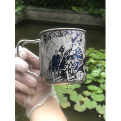 Snowpeak雪峰450ml鈦杯手工海賊王雕刻輕便折疊戶外馬克杯咖啡杯