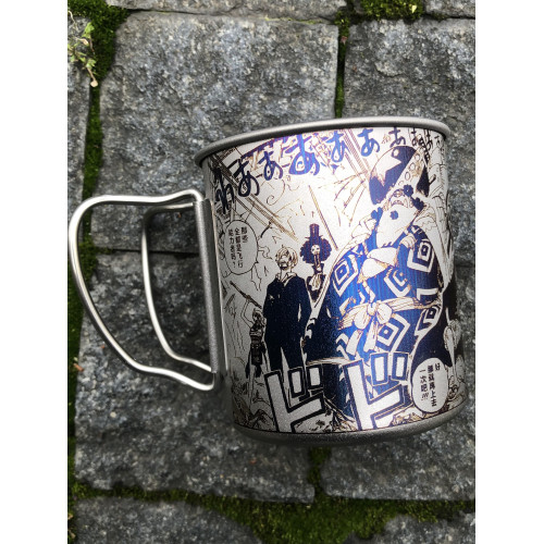 Snowpeak雪峰450ml鈦杯手工海賊王雕刻輕便折疊戶外馬克杯咖啡杯