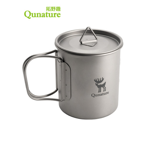 拓野趣戶外鈦杯純鈦水杯露營可攜式茶杯咖啡杯子折曡燒水杯馬克杯