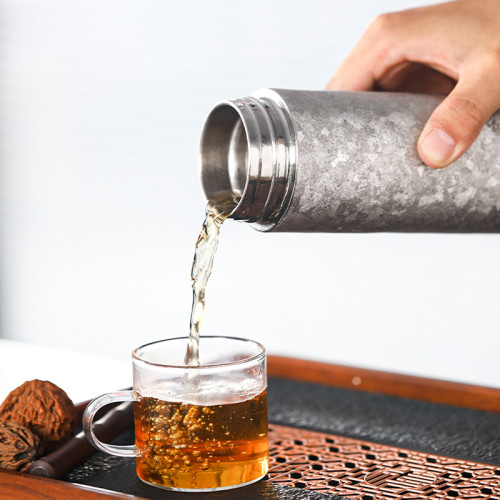 蔻盾純鈦保溫杯男士女士高檔雙層鈦水杯茶水分離鈦杯純鈦隨手杯子