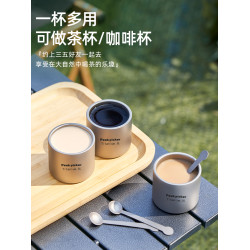 純鈦杯子雙層防燙咖啡杯戶外可攜式茶杯主人杯酒杯露營鈦水杯品茗杯