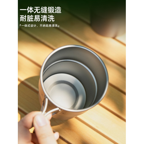 鈦杯戶外純鈦水杯露營可攜式茶杯折疊水杯旅行鈦合金咖啡杯馬克杯